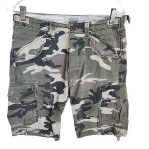 Jack & Jones Camo Cargo‎ Shorts Mens W32 UK M Ripstop Comfort Fit Button Fly